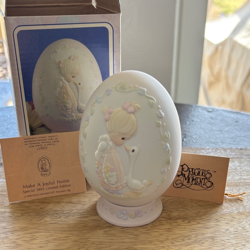 Precious Moments Pastel Egg Figurine with Stand
